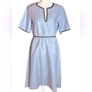 ANTHROPOLOGIE & OTHER STORIES BLUE LINEN BLEND DRESS VERY GOOD CONDITION…